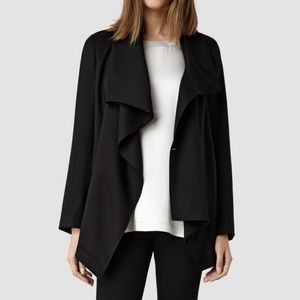 NEW AllSaints Casual Black Wrap Jacket